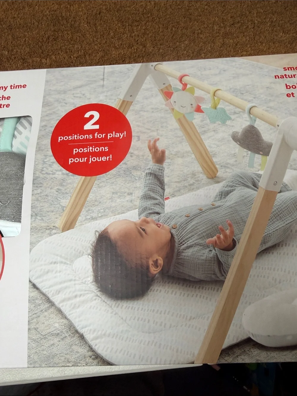 Skip Hop Wooden Activity Gym with Pastel Sun & Cloud Toys - Multi Color. NEW